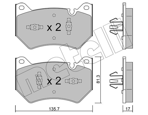 Brake Pad Set, disc brake - 22-1170-1 METELLI