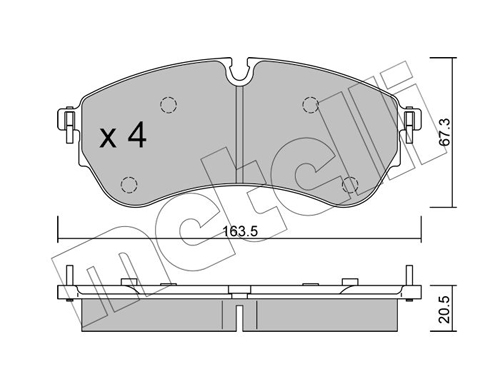 Brake Pad Set, disc brake - 22-1173-0 METELLI