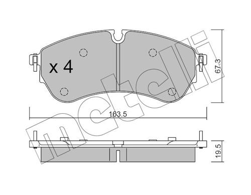 Brake Pad Set, disc brake - 22-1173-1 METELLI