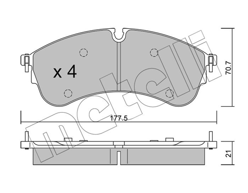 Kit pastiglie freno, Freno a disco - 22-1174-0 METELLI