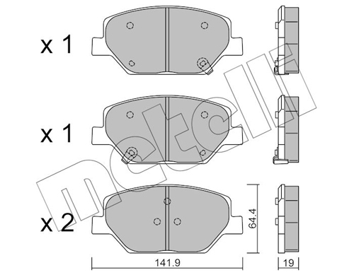 Brake Pad Set, disc brake - 22-1178-0 METELLI