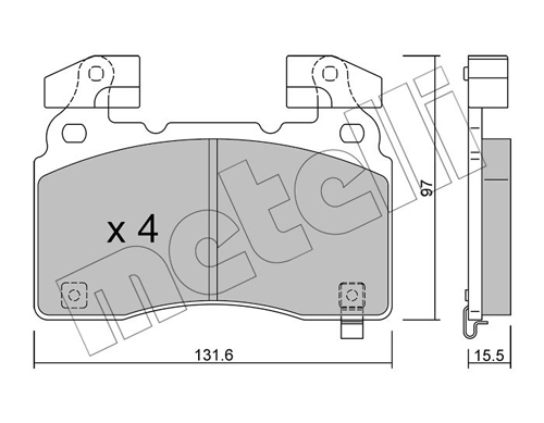 Brake Pad Set, disc brake - 22-1179-0 METELLI