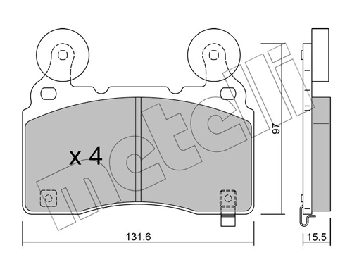 Brake Pad Set, disc brake - 22-1179-1 METELLI