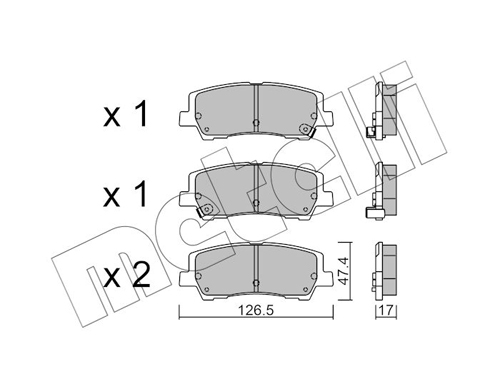 Brake Pad Set, disc brake - 22-1184-0 METELLI