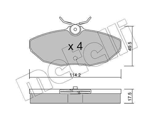 Brake Pad Set, disc brake - 22-1190-0 METELLI