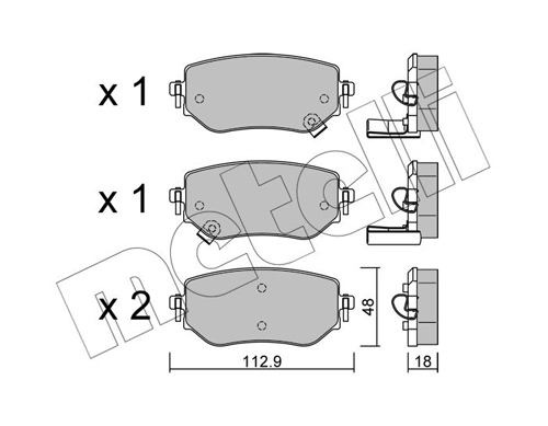 Brake Pad Set, disc brake - 22-1192-0 METELLI