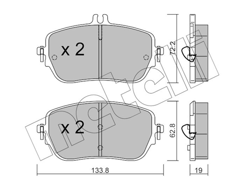 Brake Pad Set, disc brake - 22-1193-0 METELLI