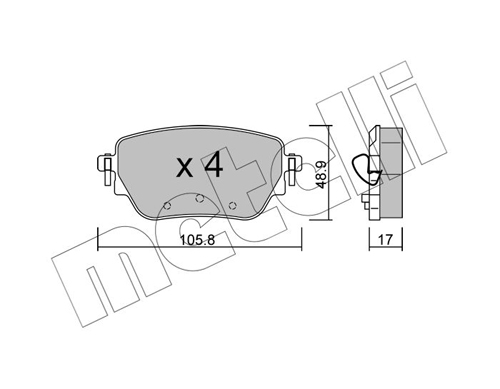 Kit pastiglie freno, Freno a disco - 22-1195-0 METELLI