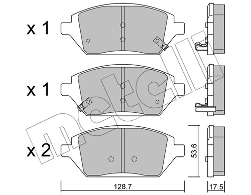 Brake Pad Set, disc brake - 22-1211-0 METELLI