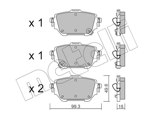 Brake Pad Set, disc brake - 22-1236-0 METELLI