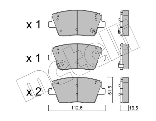Kit pastiglie freno, Freno a disco - 22-1242-0 METELLI