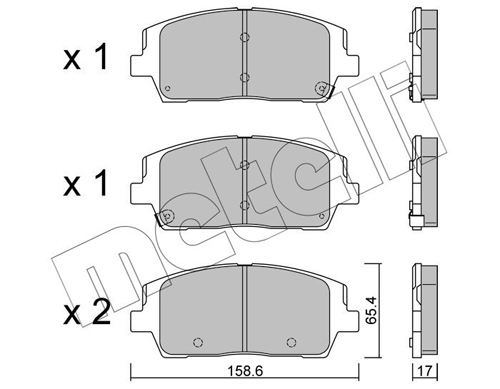 Kit pastiglie freno, Freno a disco - 22-1244-0 METELLI