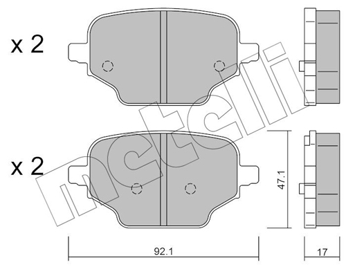 Brake Pad Set, disc brake - 22-1245-0 METELLI