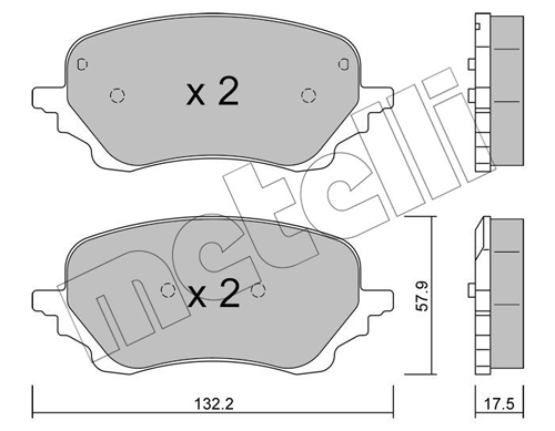 Kit pastiglie freno, Freno a disco - 22-1247-0 METELLI
