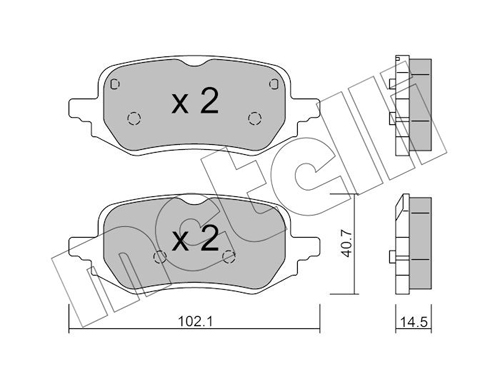 Brake Pad Set, disc brake - 22-1248-0 METELLI