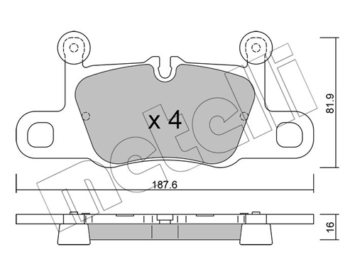 Brake Pad Set, disc brake - 22-1258-0 METELLI