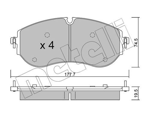 Brake Pad Set, disc brake - 22-1262-0 METELLI