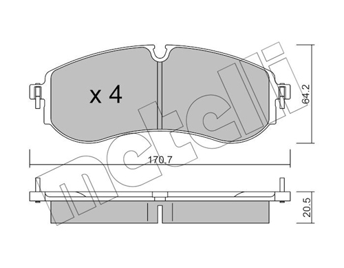 Brake Pad Set, disc brake - 22-1263-0 METELLI