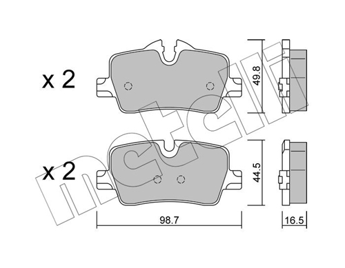 Brake Pad Set, disc brake - 22-1264-0 METELLI