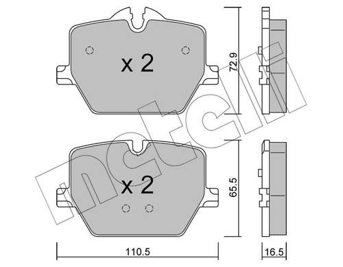 Kit pastiglie freno, Freno a disco - 22-1266-0 METELLI