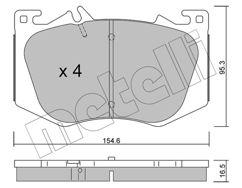 Kit pastiglie freno, Freno a disco - 22-1269-0 METELLI