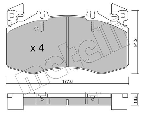 Brake Pad Set, disc brake - 22-1270-0 METELLI