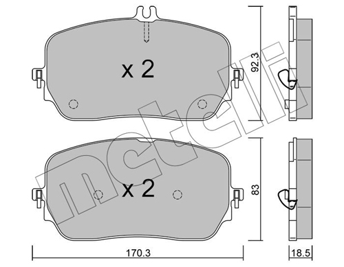 Brake Pad Set, disc brake - 22-1272-0 METELLI