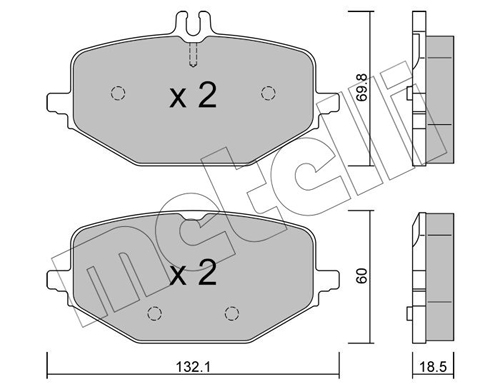 Kit pastiglie freno, Freno a disco - 22-1274-0 METELLI