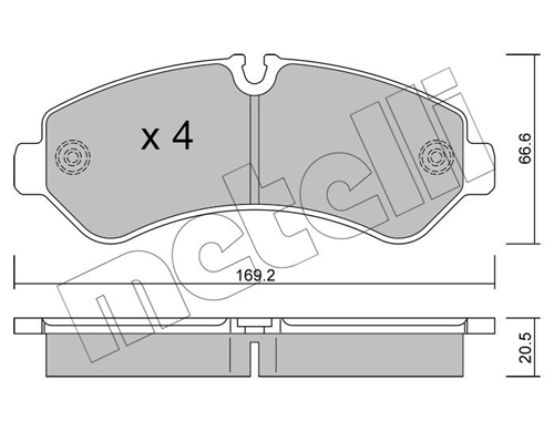 Brake Pad Set, disc brake - 22-1276-0 METELLI