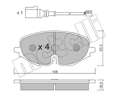 Kit pastiglie freno, Freno a disco - 22-1280-0 METELLI