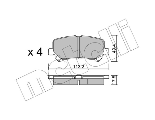 Brake Pad Set, disc brake - 22-1292-0 METELLI