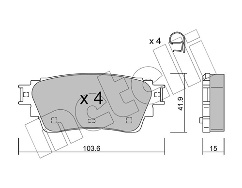 Brake Pad Set, disc brake - 22-1294-0 METELLI