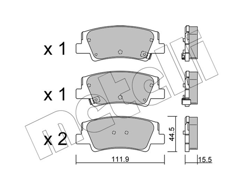 Brake Pad Set, disc brake - 22-1299-0 METELLI