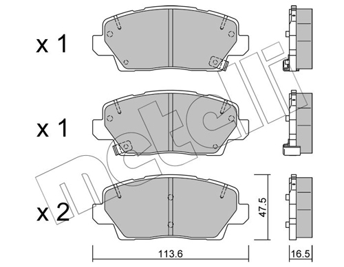 Kit pastiglie freno, Freno a disco - 22-1302-0 METELLI