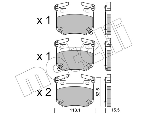 Brake Pad Set, disc brake - 22-1307-0 METELLI