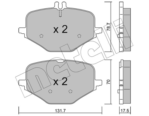 Kit pastiglie freno, Freno a disco - 22-1309-0 METELLI