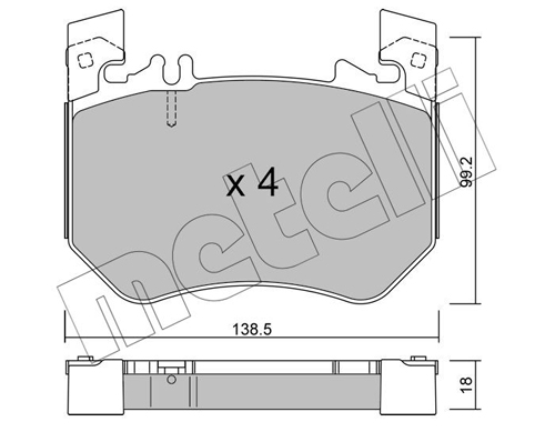Kit pastiglie freno, Freno a disco - 22-1311-0 METELLI
