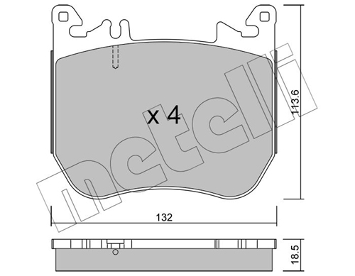 Brake Pad Set, disc brake - 22-1312-0 METELLI