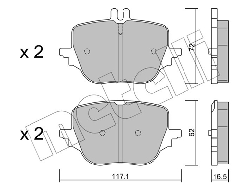 Brake Pad Set, disc brake - 22-1313-0 METELLI