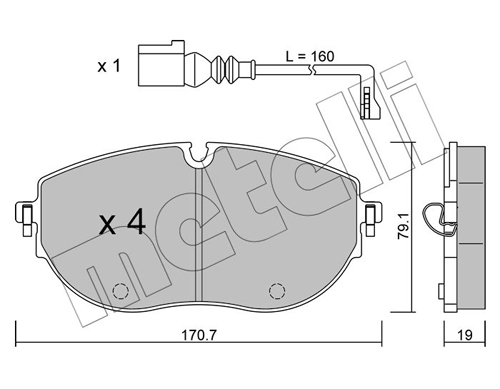Brake Pad Set, disc brake - 22-1322-0 METELLI