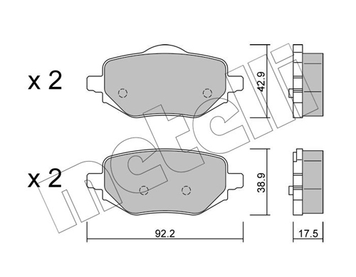 Brake Pad Set, disc brake - 22-1323-0 METELLI