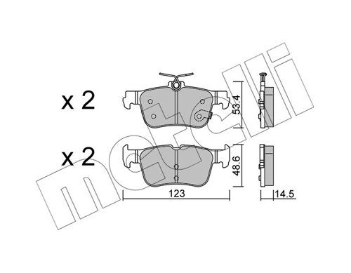 Brake Pad Set, disc brake - 22-1332-0 METELLI