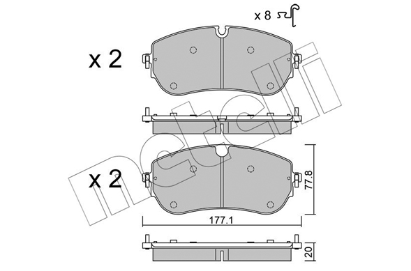 Brake Pad Set, disc brake - 22-1342-0 METELLI