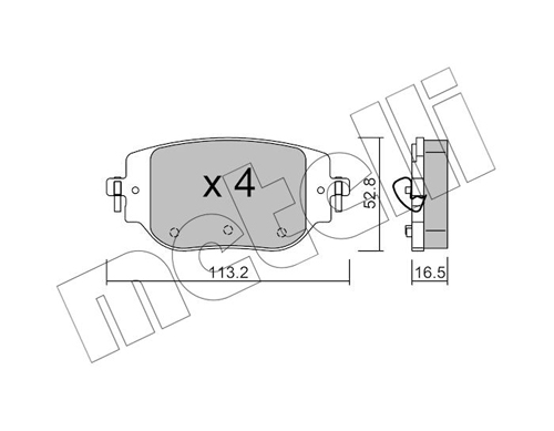 Brake Pad Set, disc brake - 22-1346-0 METELLI