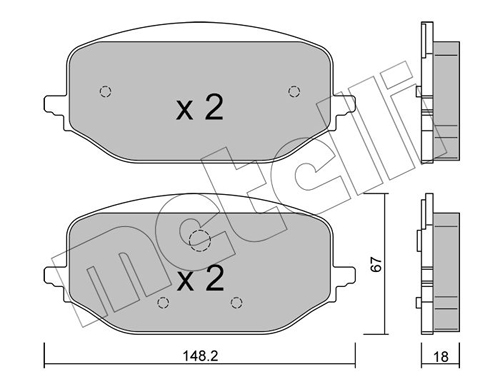 Brake Pad Set, disc brake - 22-1351-0 METELLI