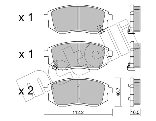Brake Pad Set, disc brake - 22-1353-0 METELLI