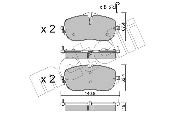 Kit pastiglie freno, Freno a disco - 22-1355-0 METELLI