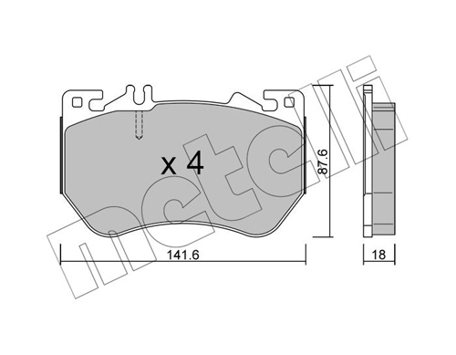 Kit pastiglie freno, Freno a disco - 22-1358-0 METELLI