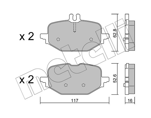 Kit pastiglie freno, Freno a disco - 22-1359-0 METELLI