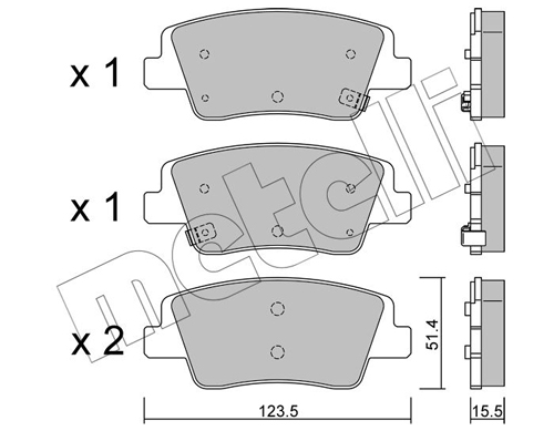 Brake Pad Set, disc brake - 22-1360-0 METELLI